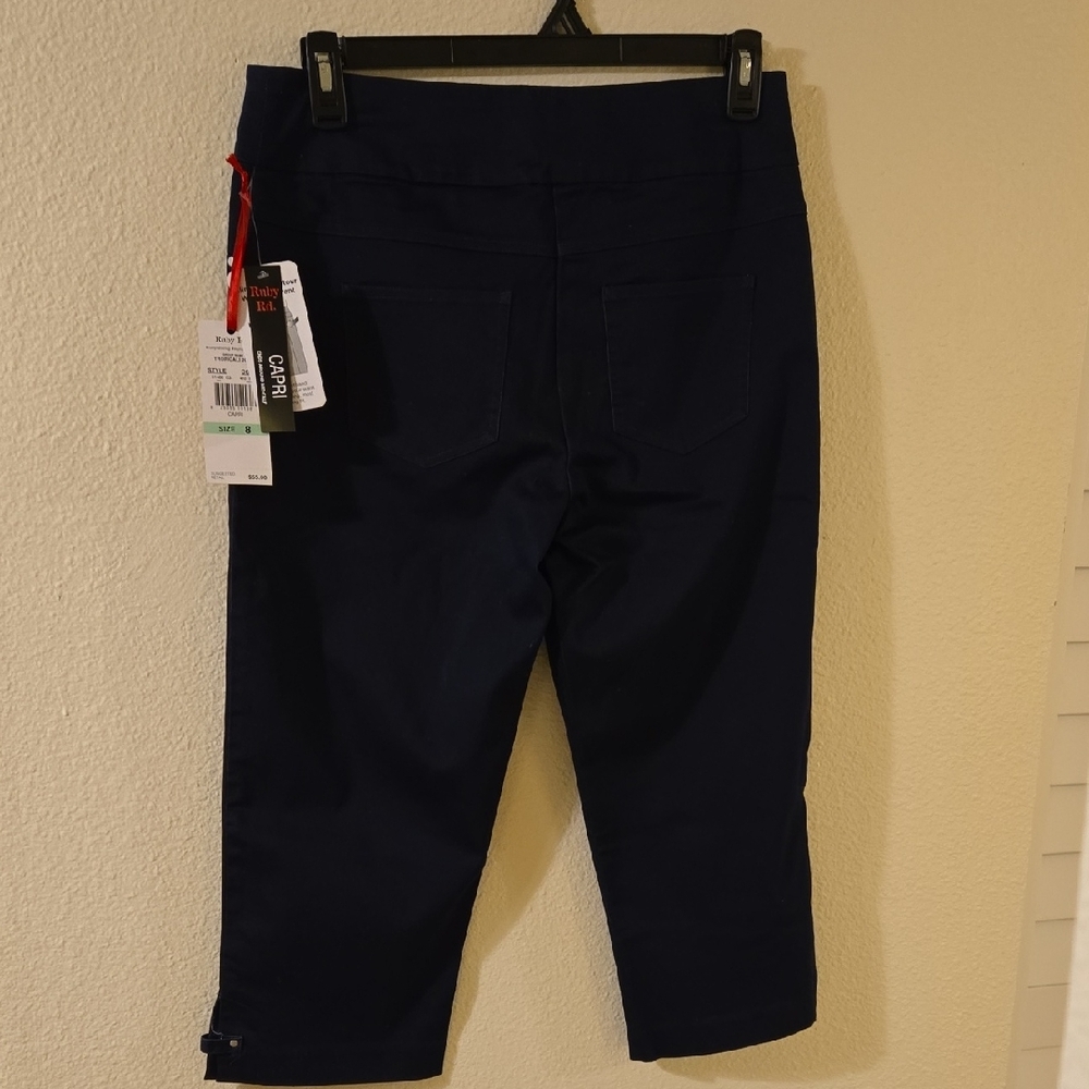 Ruby Rd. Dark Blue Capris - Picture 6 of 6